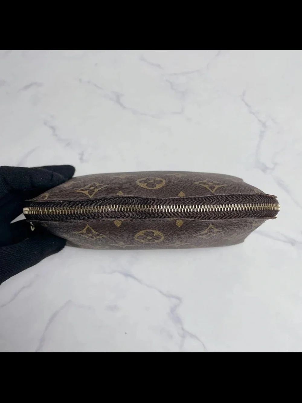 Louis Vuitton Monogram Canvas Small Pouch in Brown and Gold